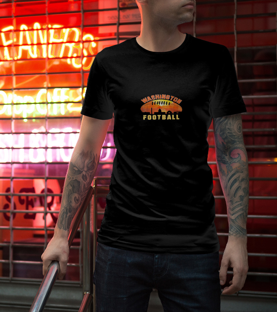 Washington Football City Skyline Sunset T-Shirt