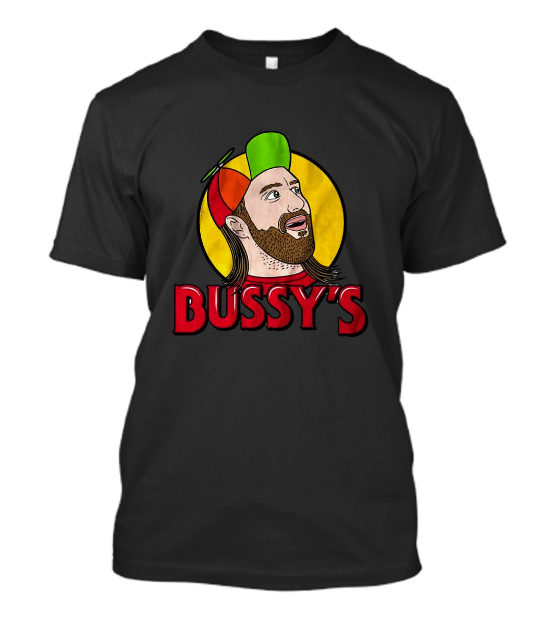 Bussy’s Multicolor Cap Cartoon Character T-Shirt