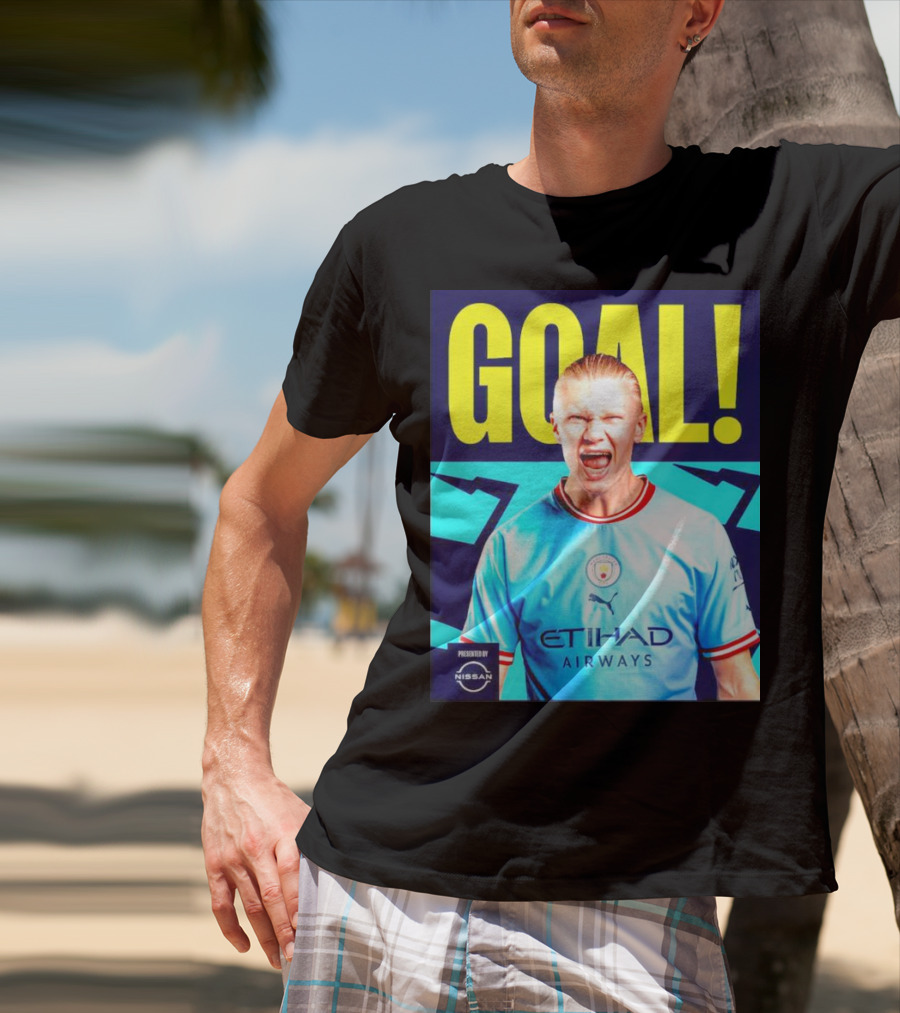 GOAL Erling Haaland Manchester City Etihad Airways Presented By Nissan T-Shirt