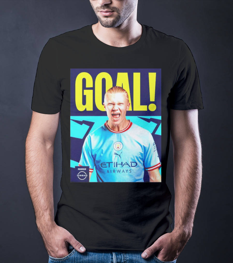 GOAL Erling Haaland Manchester City Etihad Airways Presented By Nissan T-Shirt