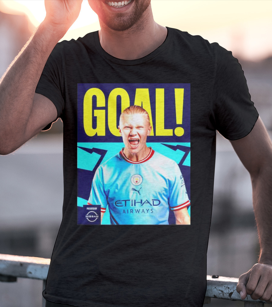 GOAL Erling Haaland Manchester City Etihad Airways Presented By Nissan T-Shirt