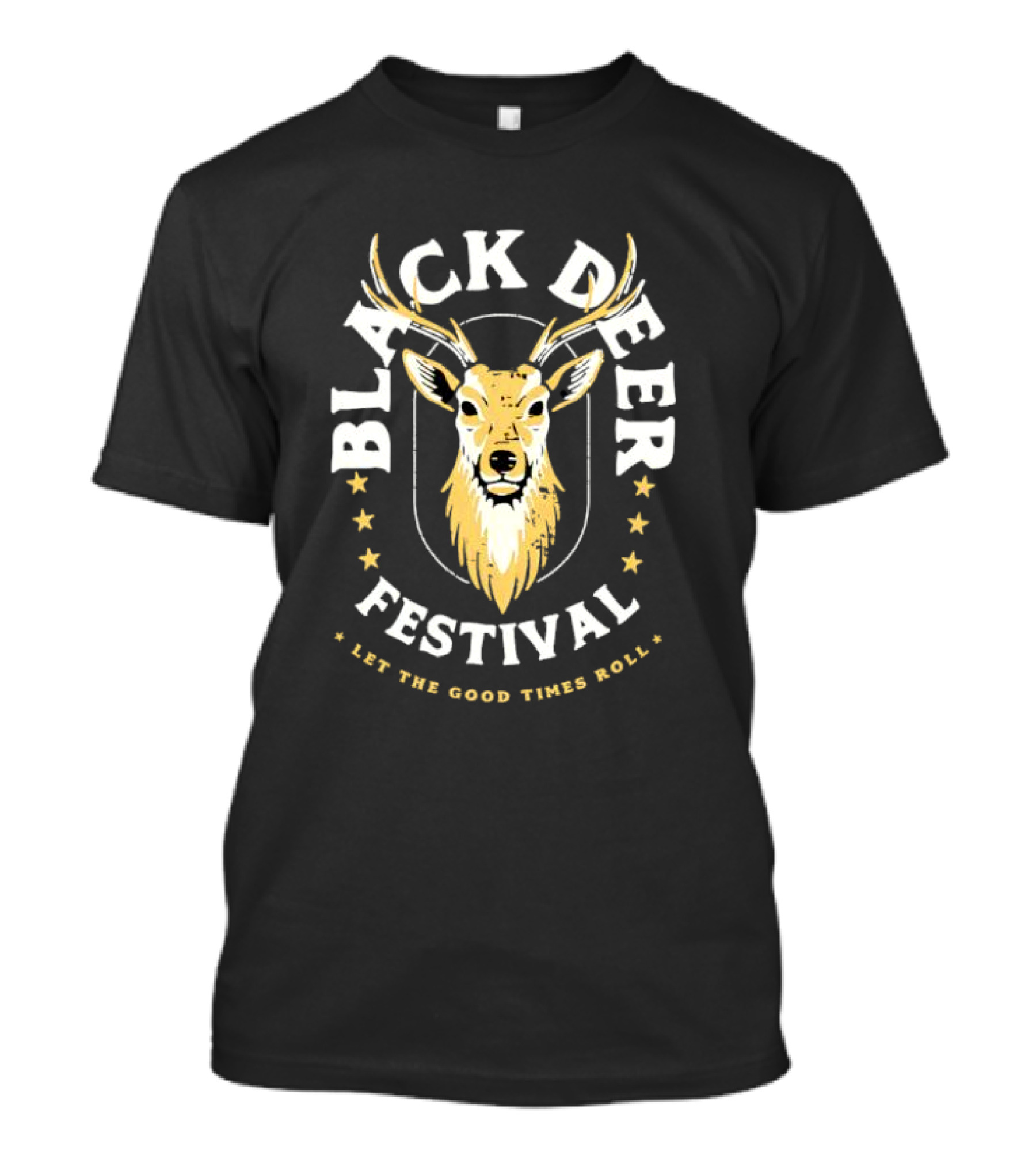 Black Deer Festival Deer Head Let The Good Times Roll T-Shirt