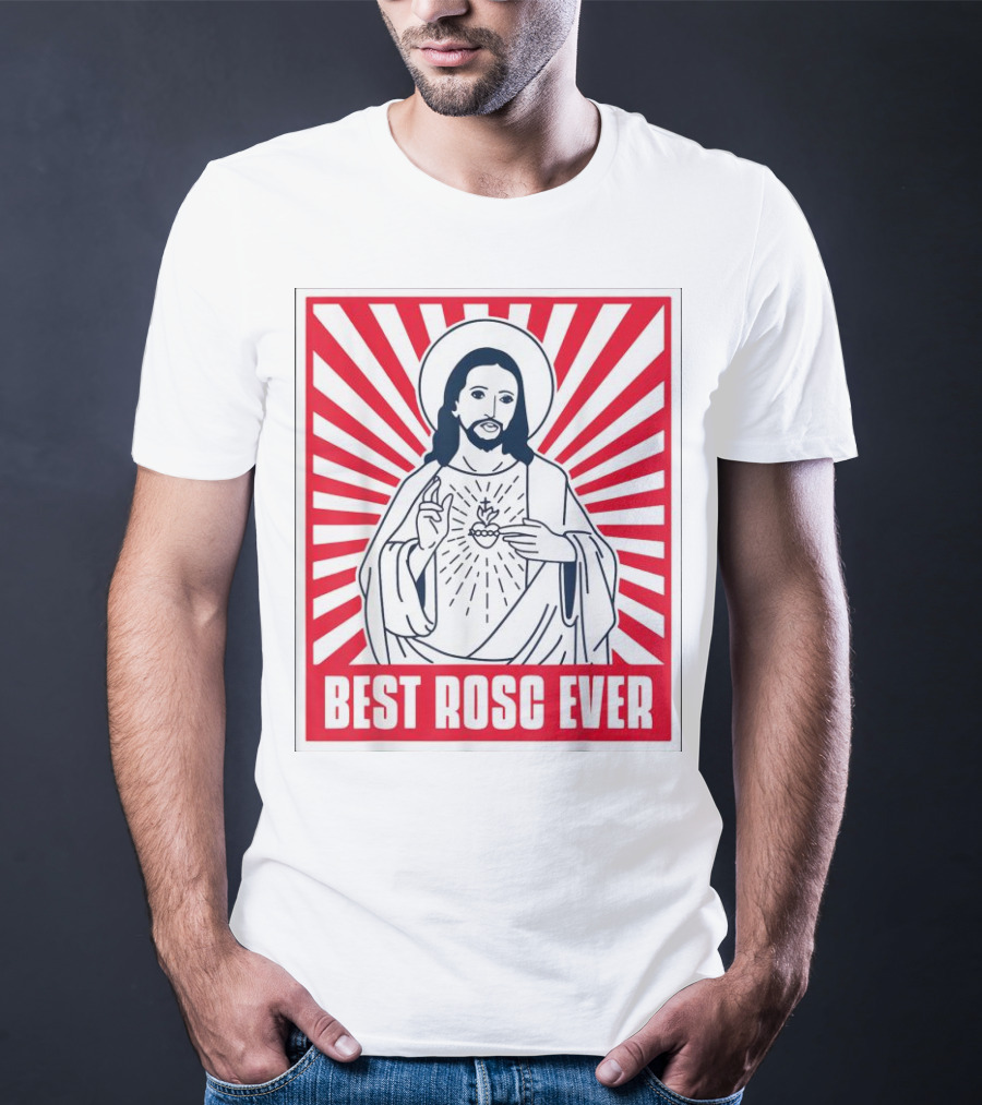 Jesus Best Rosc Ever Iconic Sacred Heart Red Sunburst T-Shirt