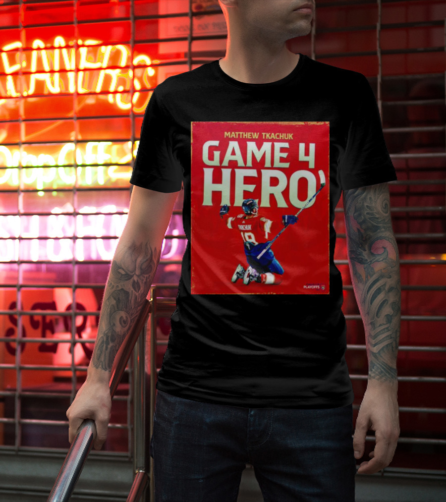 Matthew Tkachuk Game 4 Hero Playoffs T-Shirt