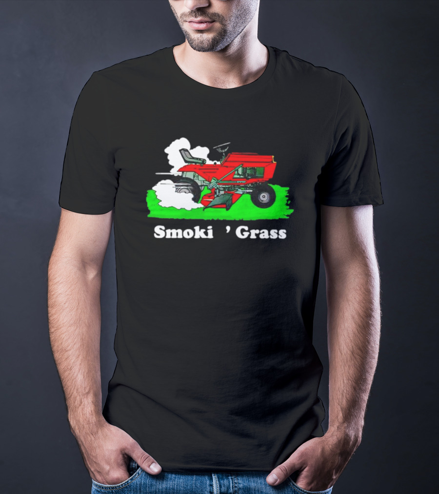 Smokin’ Grass Red Tractor On Green Field T-Shirt