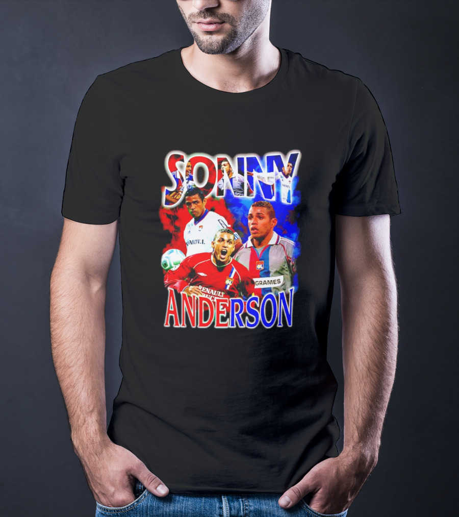 Sonny Anderson Football Legend Renault V Lyon Grames Soccer Icons T-Shirt