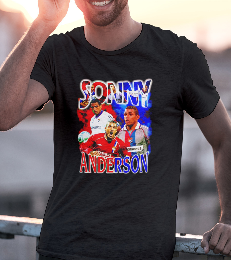 Sonny Anderson Football Legend Renault V Lyon Grames Soccer Icons T-Shirt
