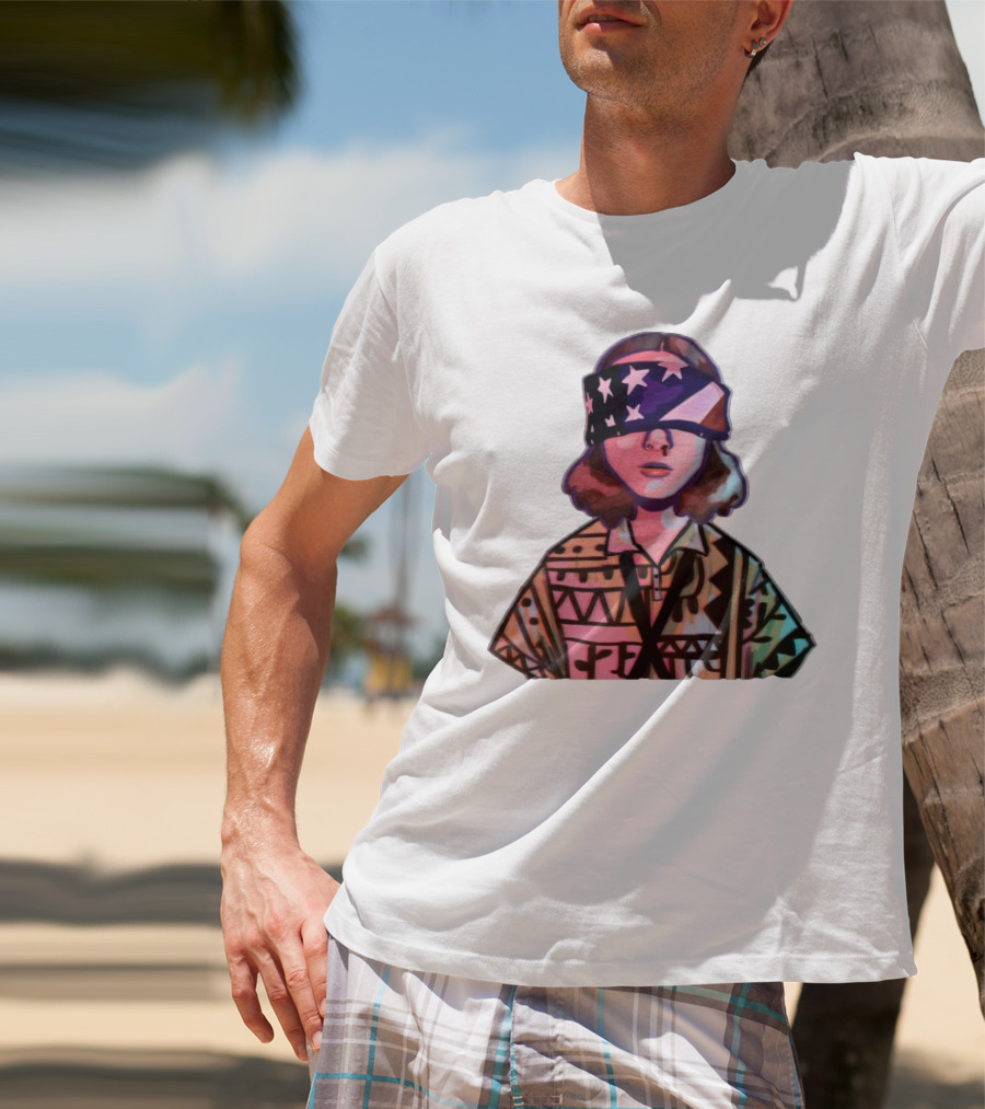 Stranger Things Season 3 Eleven Blindfolded American Flag T-Shirt