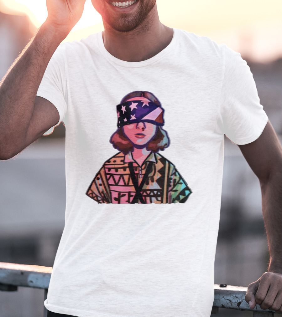 Stranger Things Season 3 Eleven Blindfolded American Flag T-Shirt