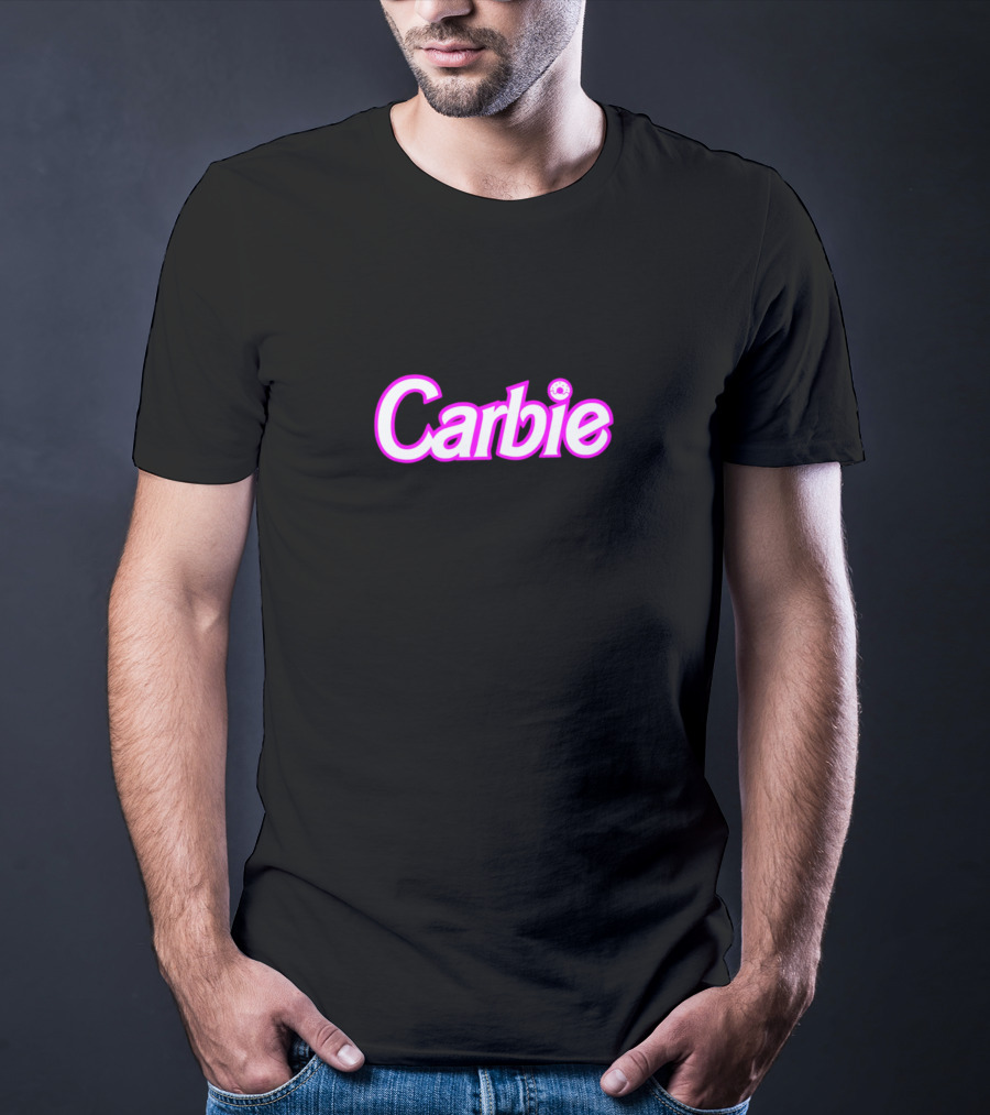 Carbie Doughnut Logo Text With Pink Outline T-Shirt