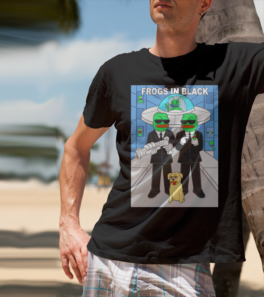 Frogs In Black T-Shirt