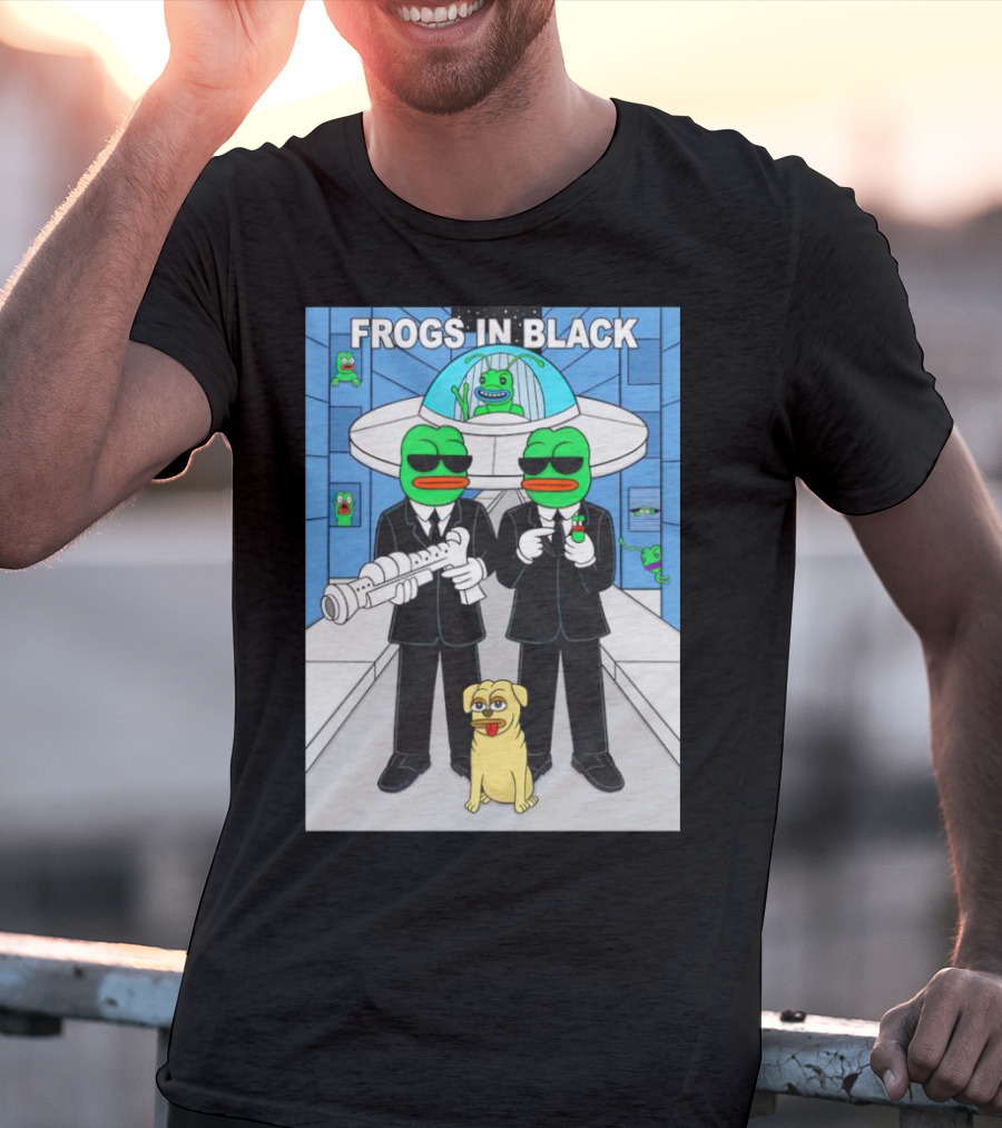 Frogs In Black T-Shirt