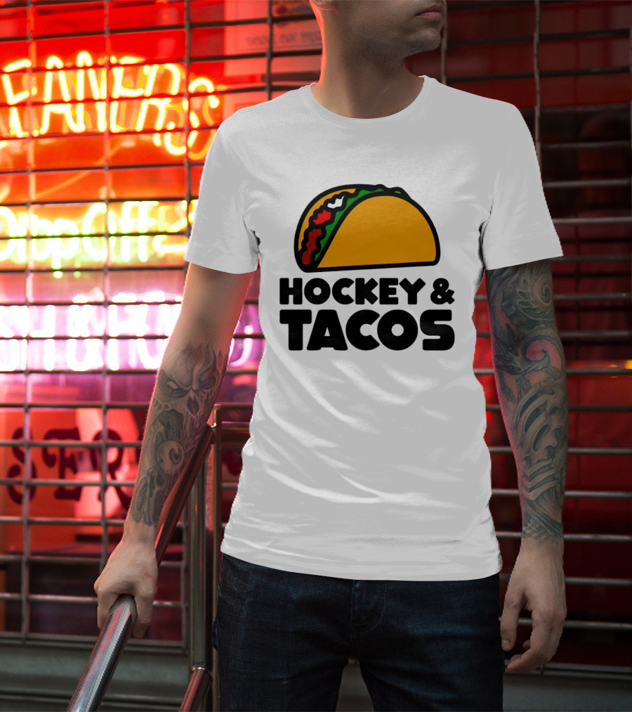 Hockey And Tacos Bold Fun Combo T-Shirt