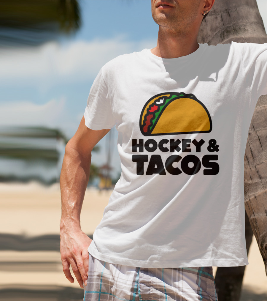 Hockey And Tacos Bold Fun Combo T-Shirt