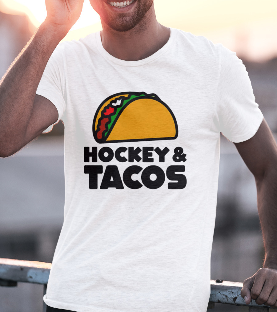 Hockey And Tacos Bold Fun Combo T-Shirt