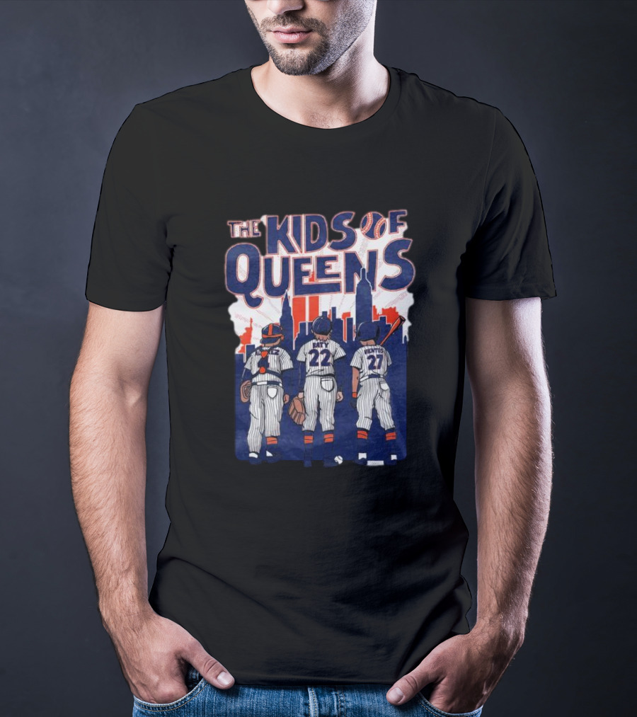 The Kids Of Queens Baseball Team Skyline T-Shirt