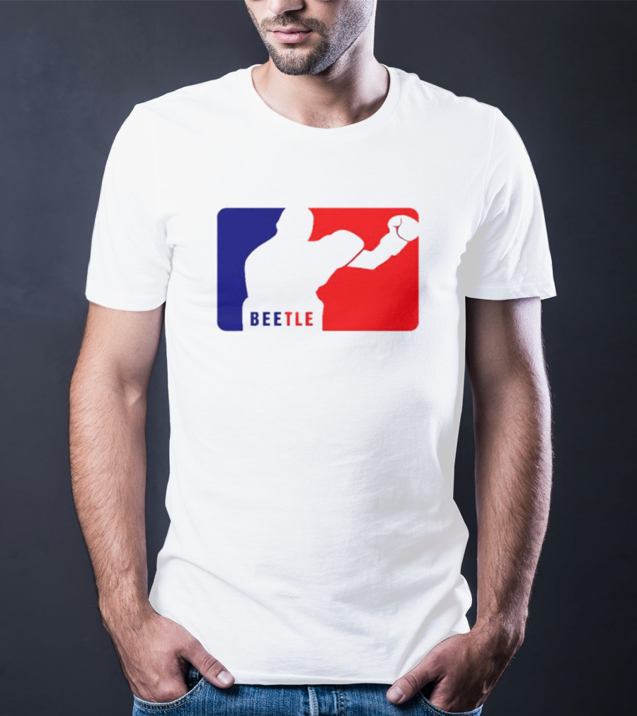 Beetle Boxing Silhouette In Red And Blue NBA T-Shirt