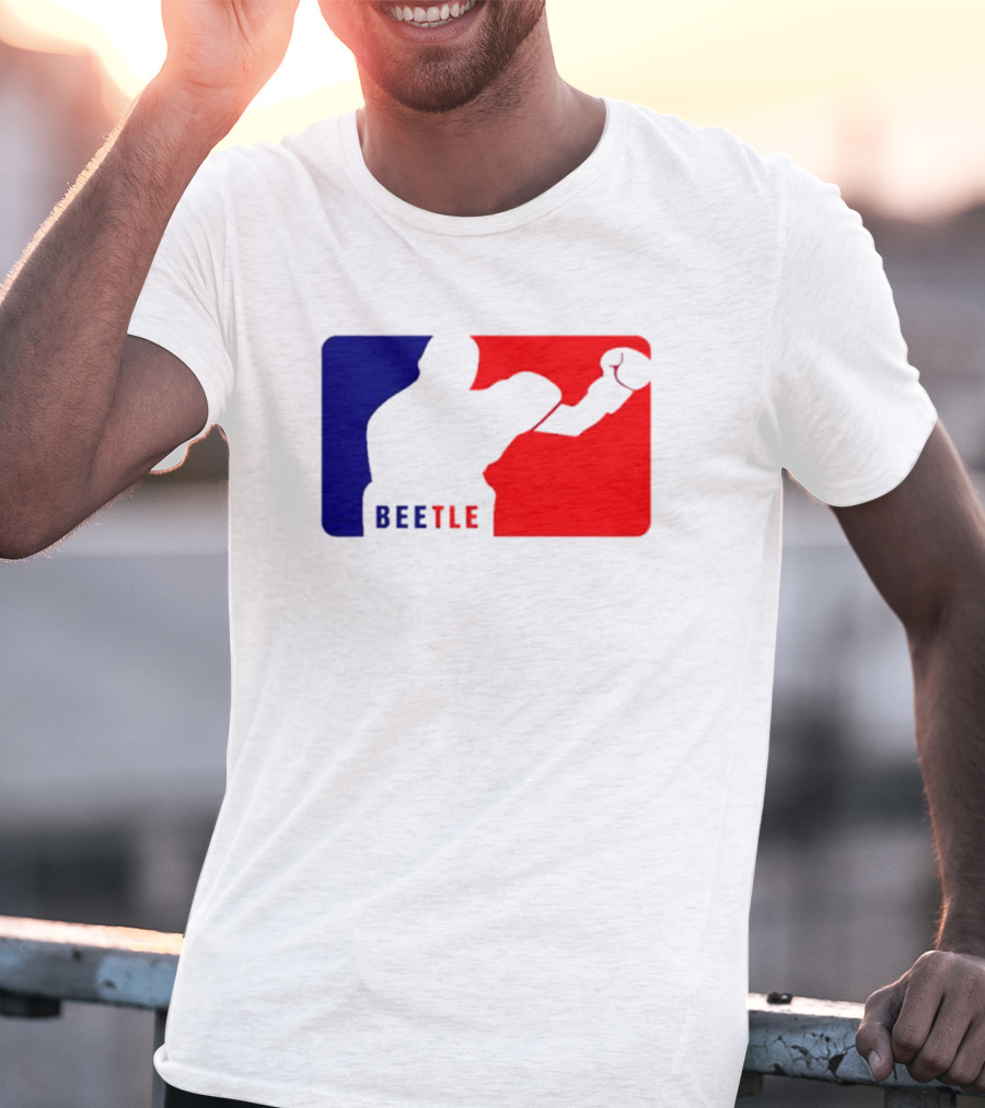 Beetle Boxing Silhouette In Red And Blue NBA T-Shirt