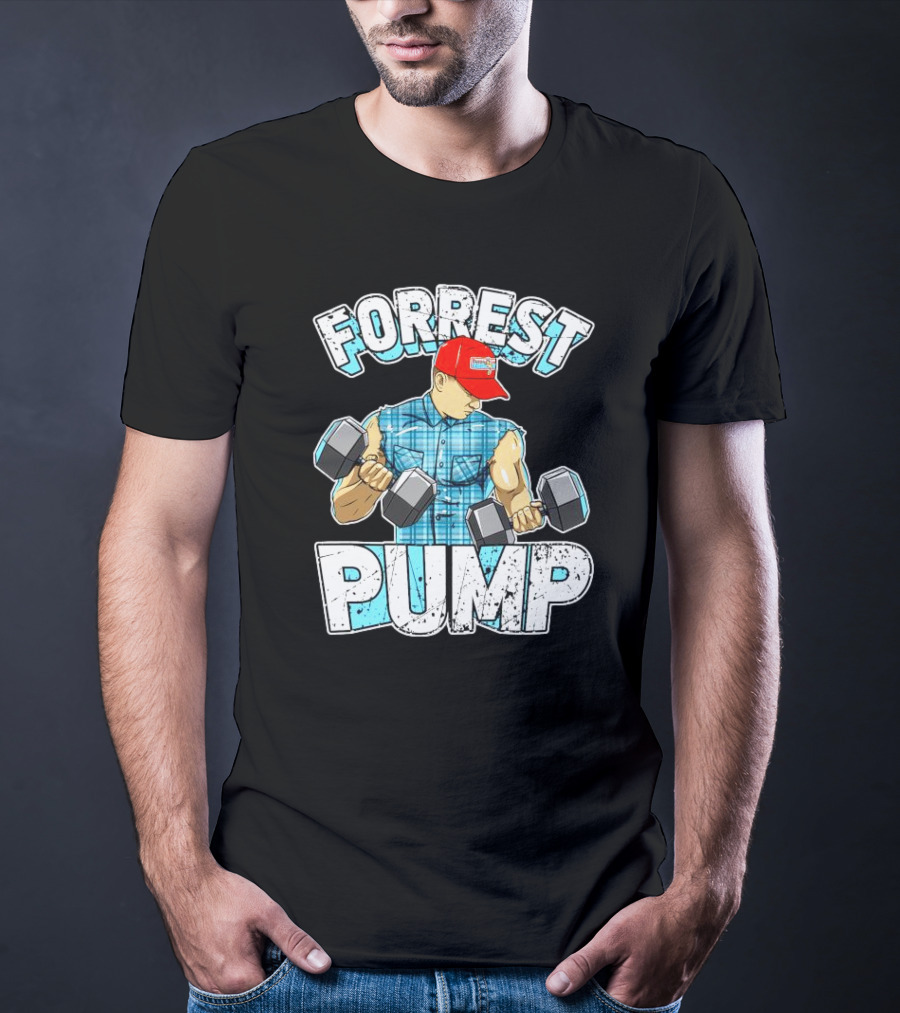Forrest Pump Weightlifting Dumbbells Muscle Builder T-Shirt