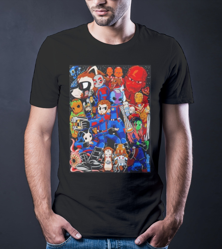 Guardians Of The Galaxy Galactic Pilgrim Cartoon Characters Ensemble T-Shirt