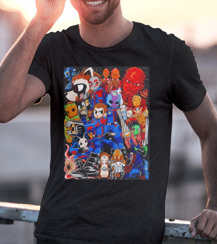Guardians Of The Galaxy Galactic Pilgrim Cartoon Characters Ensemble T-Shirt