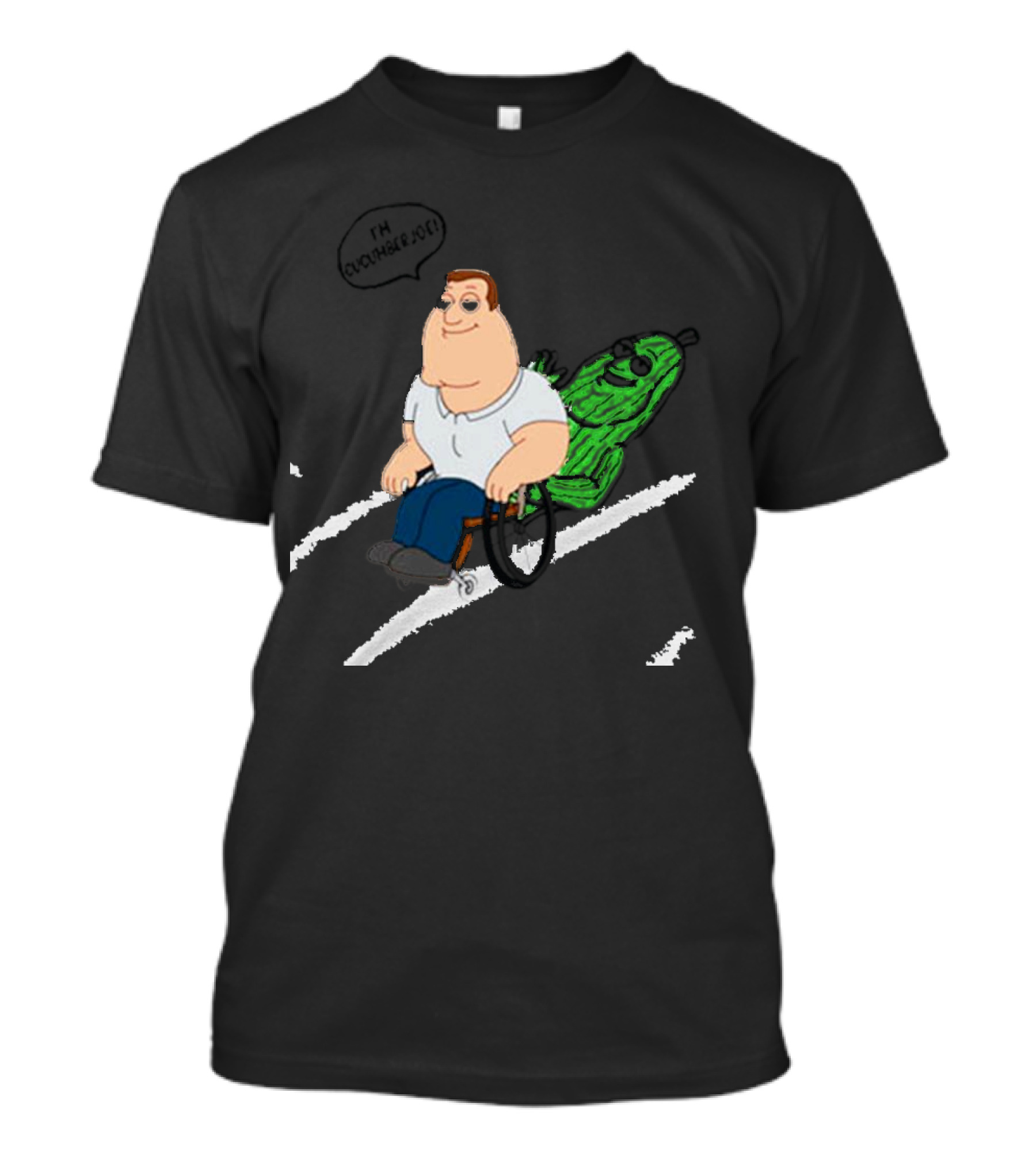 Joe Swanson Riding Cucumber Joe T-Shirt