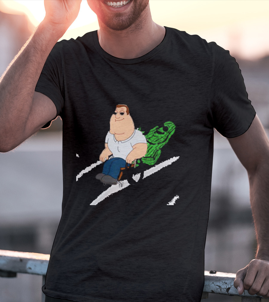 Joe Swanson Riding Cucumber Joe T-Shirt