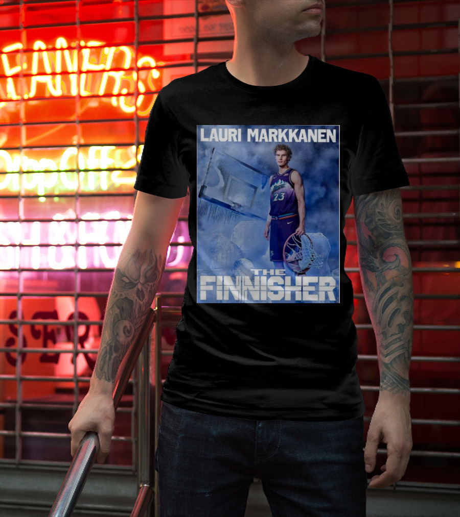 Lauri Markkanen The Finisher Basketball Ice Blue T-Shirt