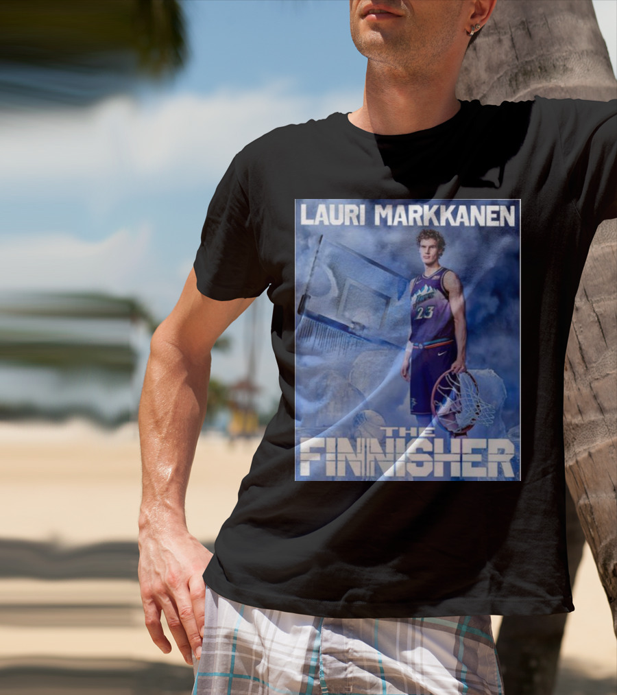 Lauri Markkanen The Finisher Basketball Ice Blue T-Shirt