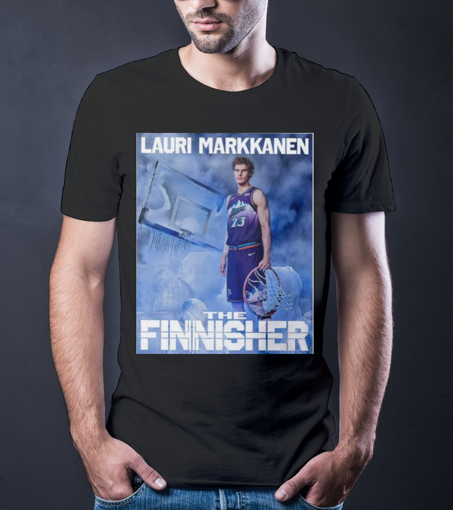 Lauri Markkanen The Finisher Basketball Ice Blue T-Shirt