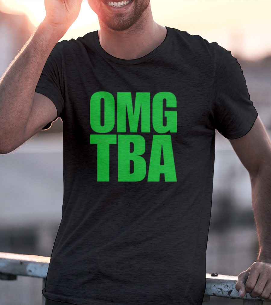 OMG TBA Bold Green Text T-Shirt