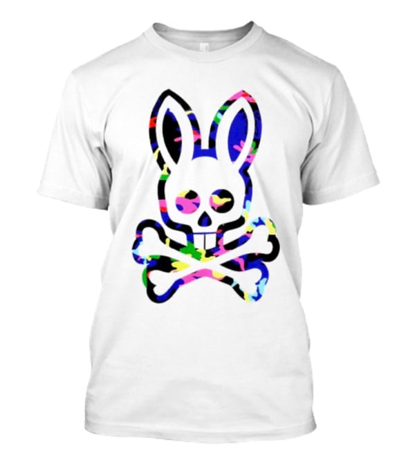 Psycho Bunny Colorful Rabbit Skull Crossbones T-Shirt