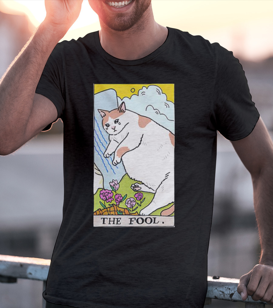 Sad Cat The Fool Tarot Card Cute Feline T-Shirt