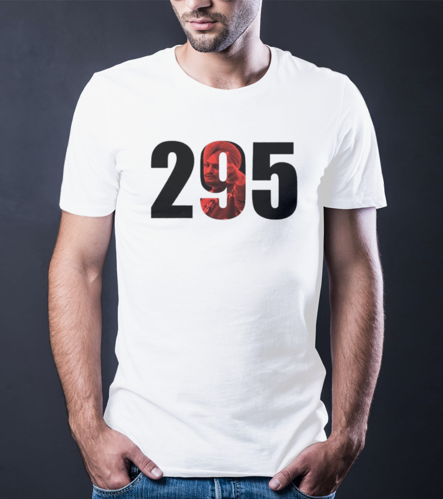Sidhu Moose Wala 295 Black And Red T-Shirt