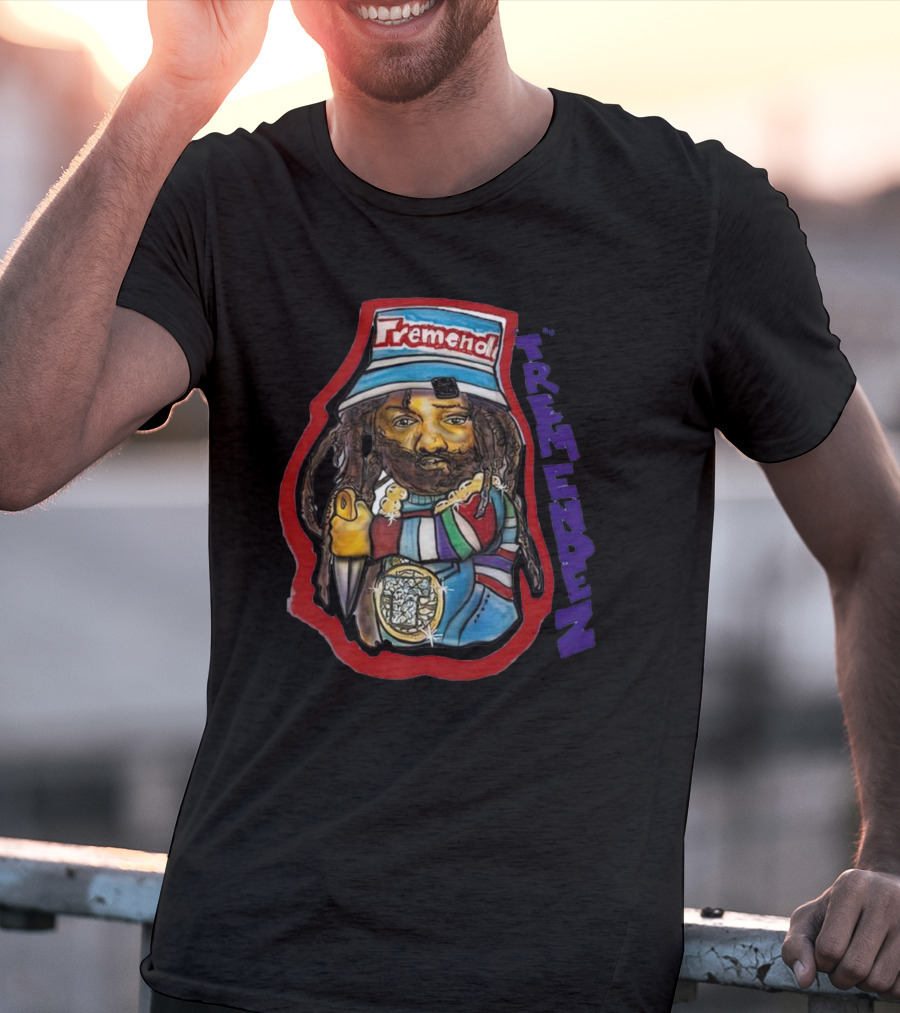 Tremendz Tremendez King Phade Art Stylized Character With Colorful Clothing And Hat T-Shirt