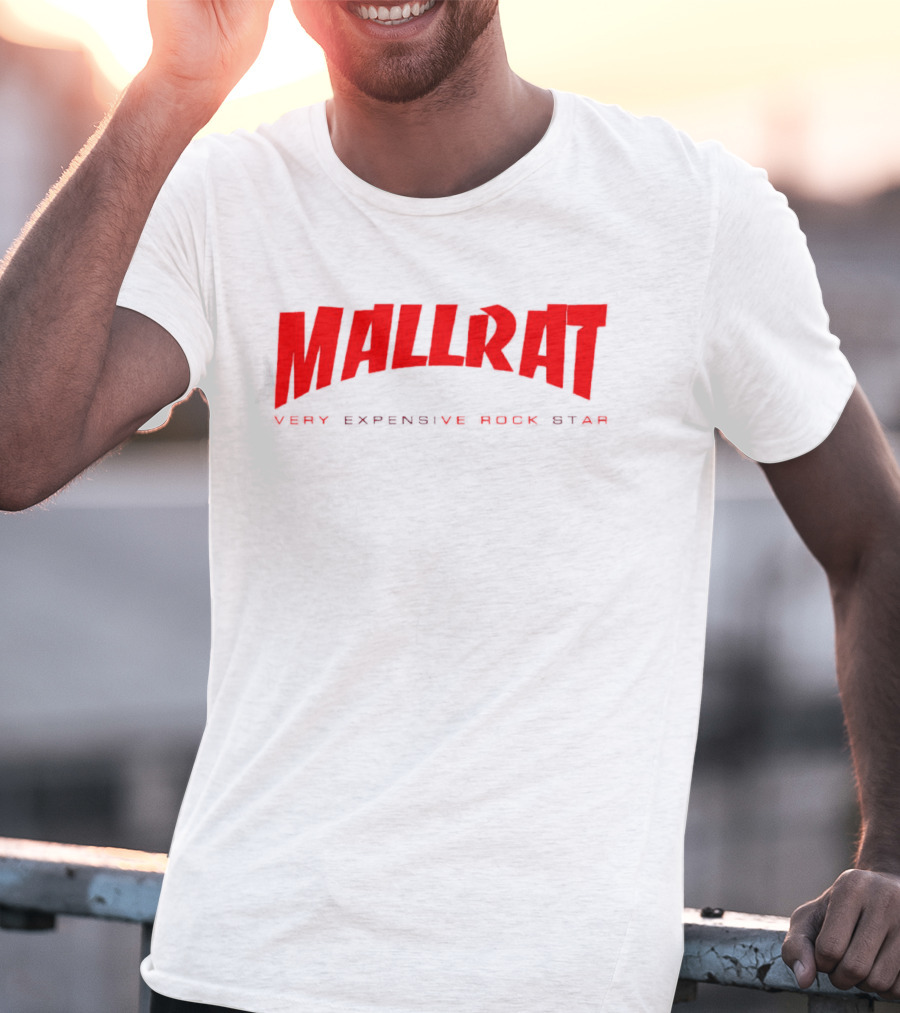 Mallrat Very Expensive Rock Star Red Text Distressed T-Shirt