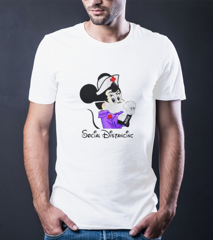 Minnie Mouse Nurse Social Distancing T-Shirt