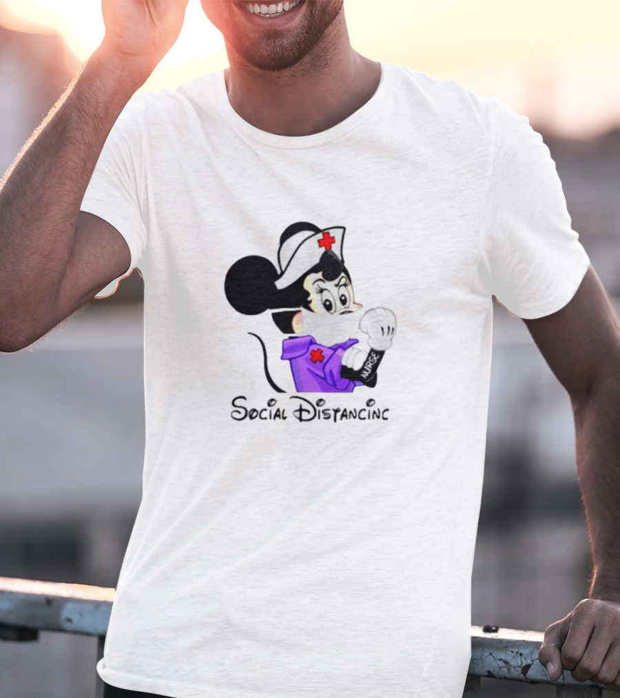Minnie Mouse Nurse Social Distancing T-Shirt