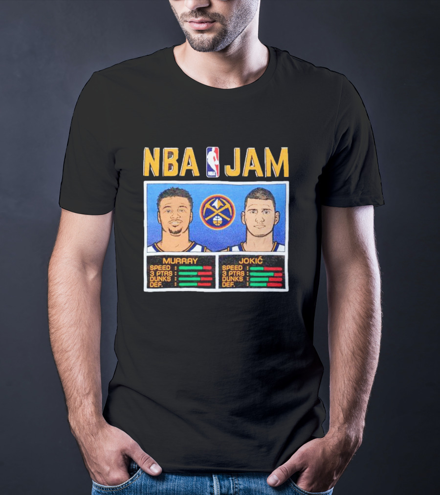 NBA Jam Denver Nuggets Jamal Murray Nikola Jokić Stats T-Shirt