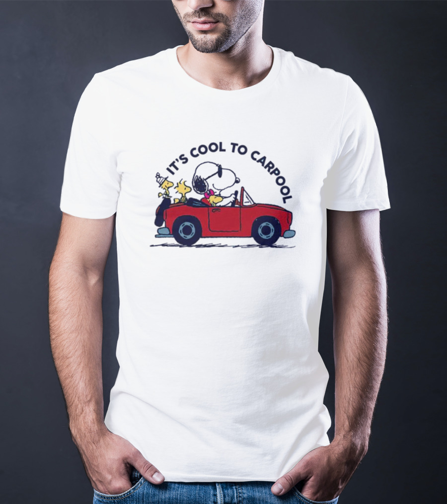 Snoopy And Woodstock Enjoy The Ride It's Cool To Carpool T-Shirt