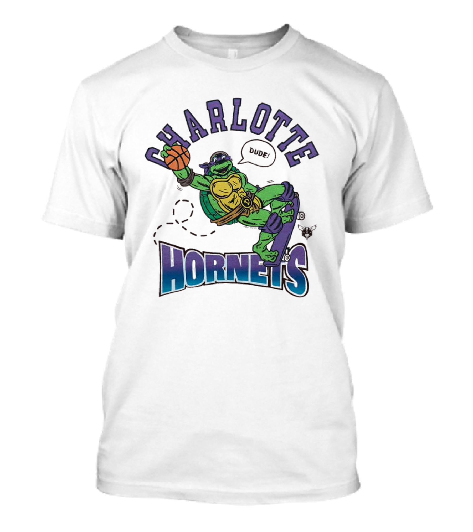 Charlotte Hornets Donatello Basketball Skateboard Dude T-Shirt