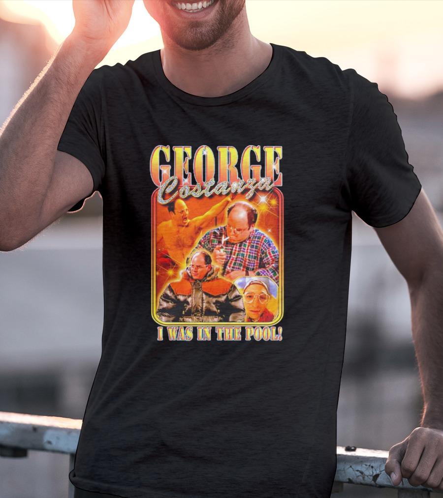 George Costanza I Was In The Pool Vintage Humor Collage T-Shirt