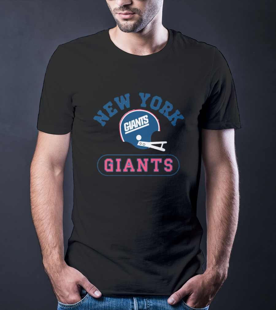 New York Giants Throwback Helmet Giants Homage Tri-Blend T-Shirt