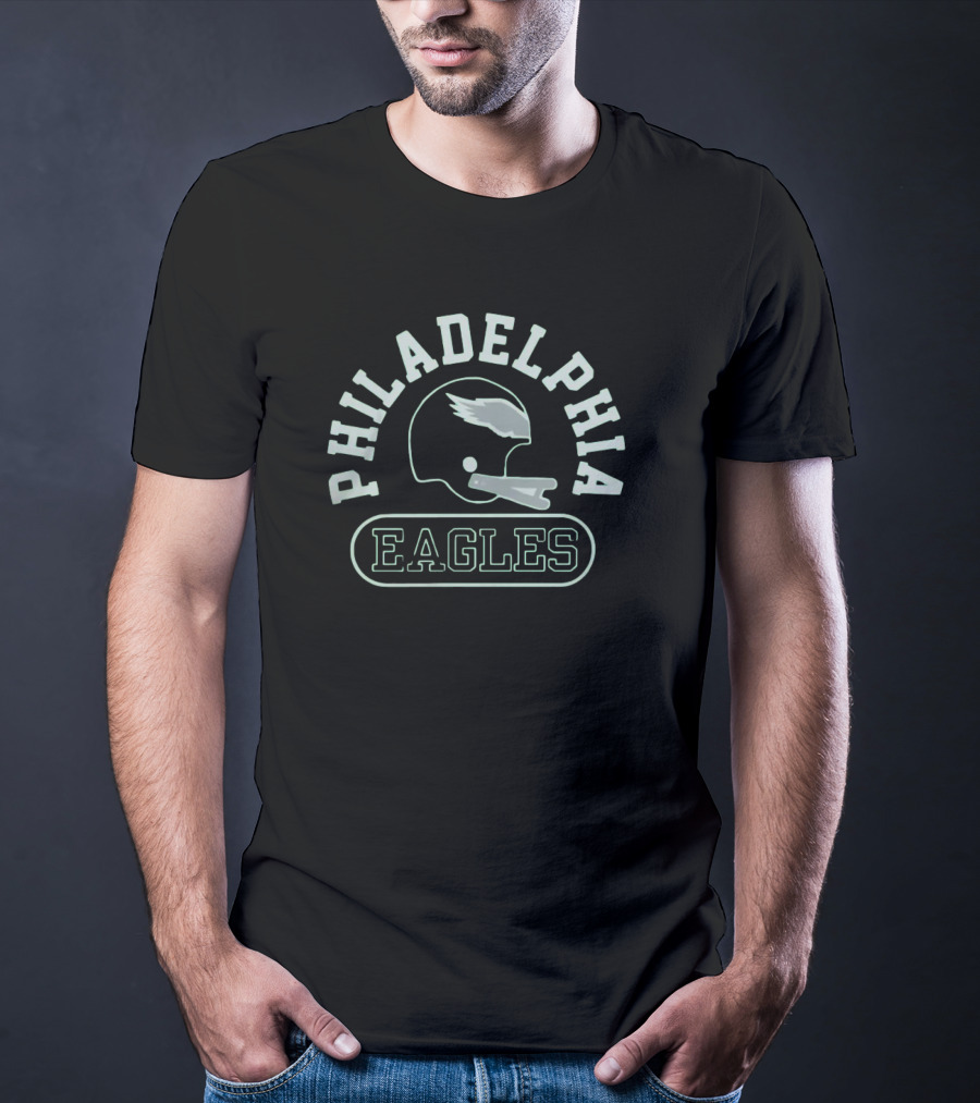 Philadelphia Eagles Helmet Throwback Tri-Blend Homage T-Shirt