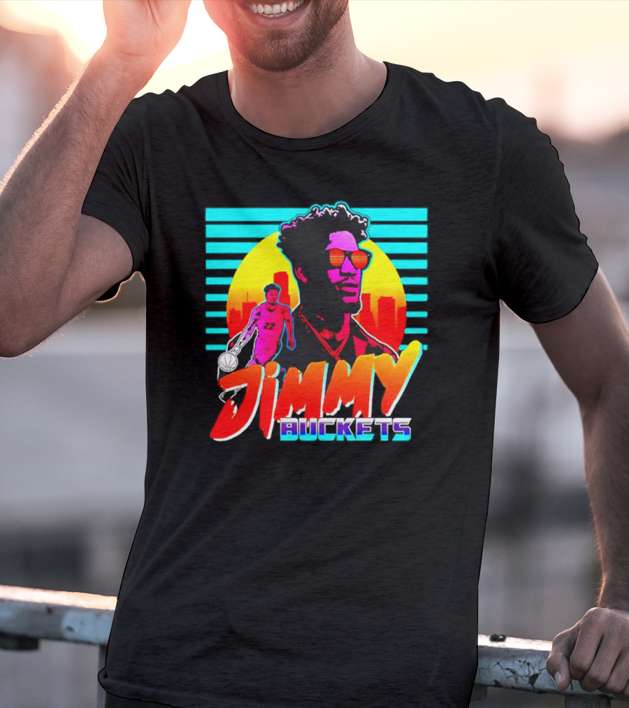 Jimmy Buckets Retro Neon Basketball Player T-Shirt
