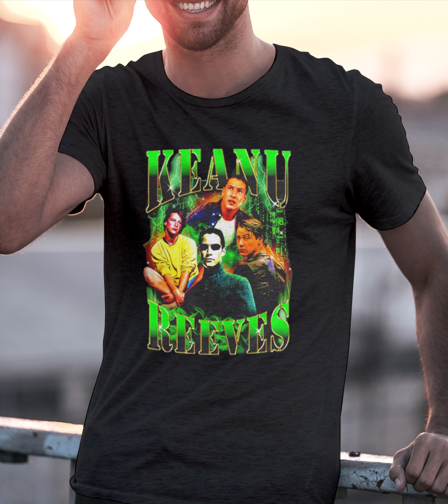 Keanu Reeves Matrix Visual Styles And Characters T-Shirt