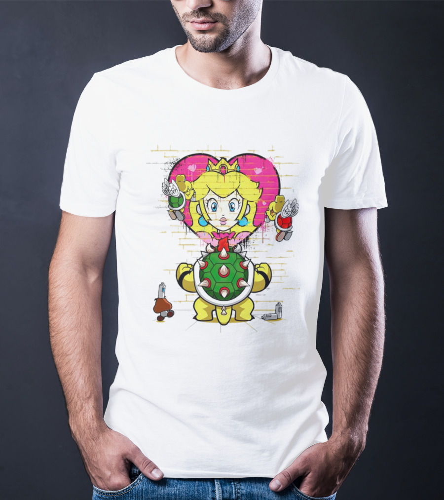 Princess Peach Graffiti Bowser Wall T-Shirt