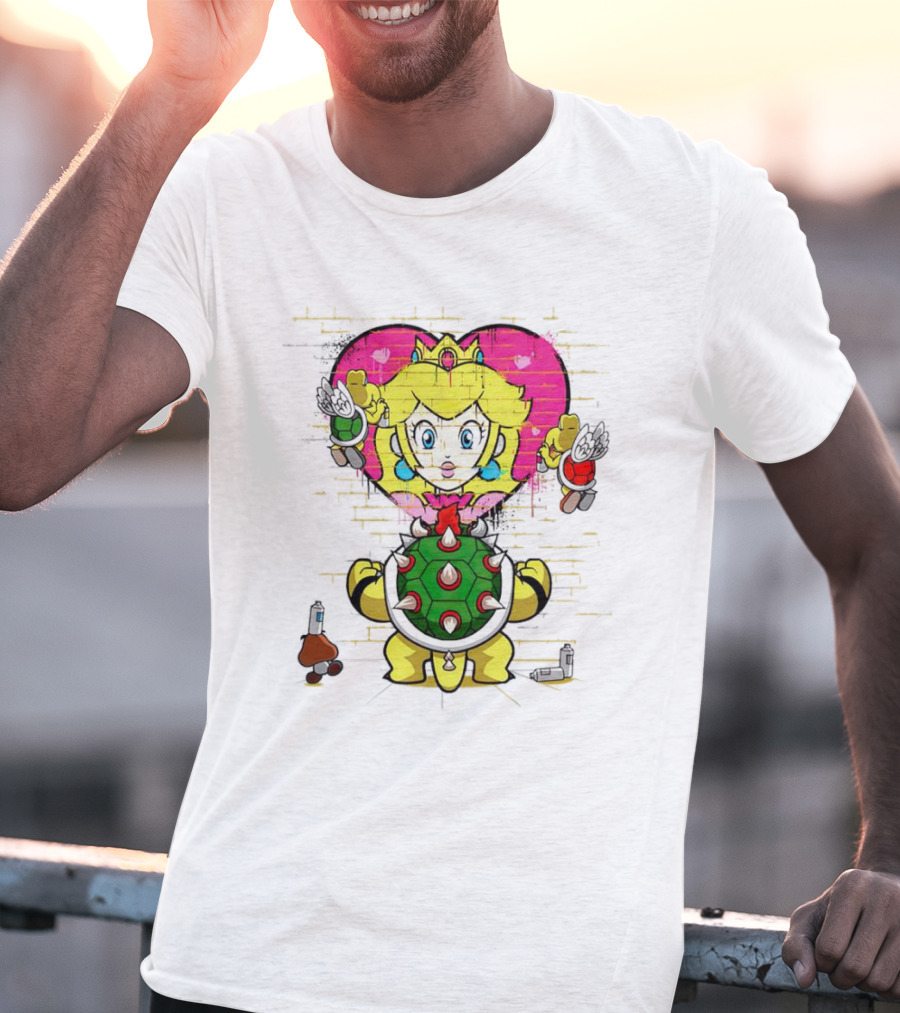 Princess Peach Graffiti Bowser Wall T-Shirt