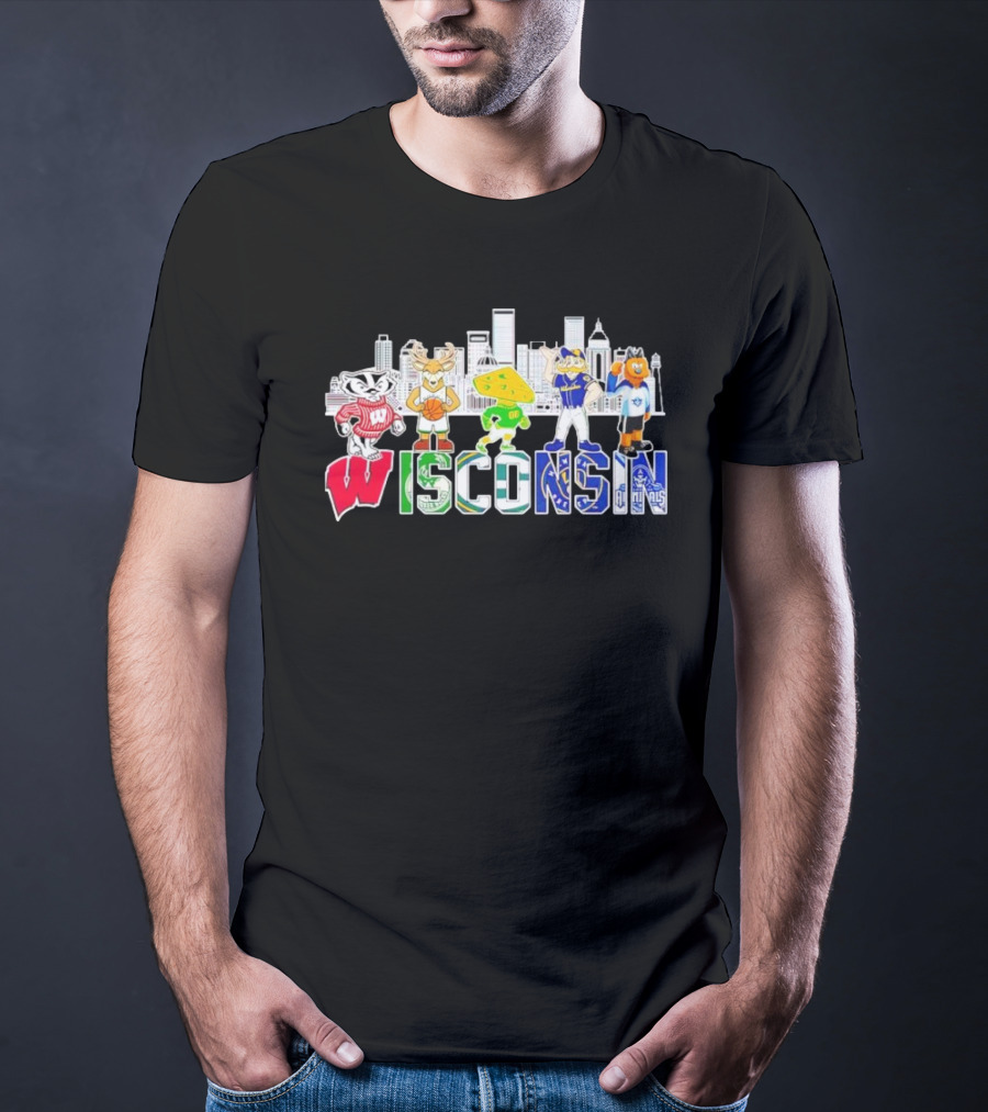 Wisconsin Mascot Skyline City Sports Team All-Stars T-Shirt