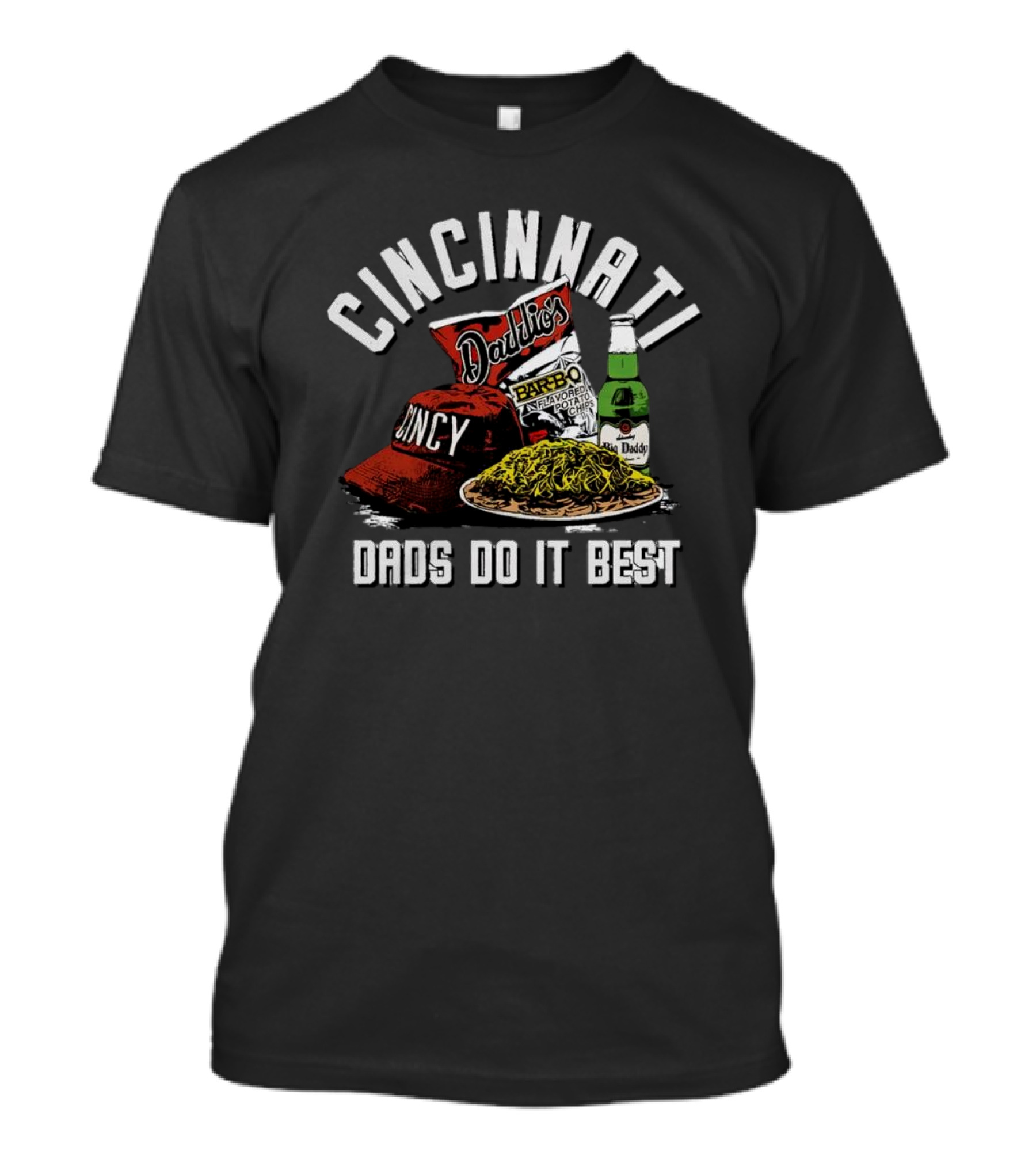 Cincinnati Dads Do It Best Cincy Hat Daddy's Chips And Beer Barbecue Pólok T-Shirt